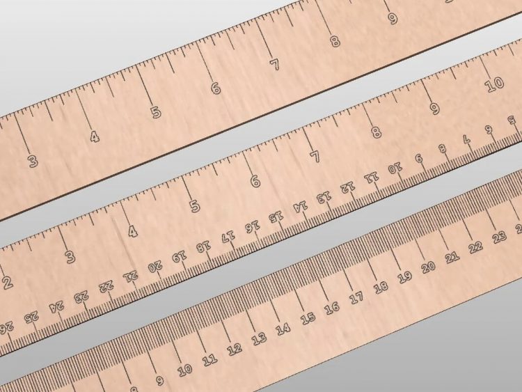 CNC Laser Metric and Inches Ruler Set