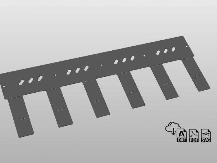 6 Hook Rack Organizer Plasma DXF File