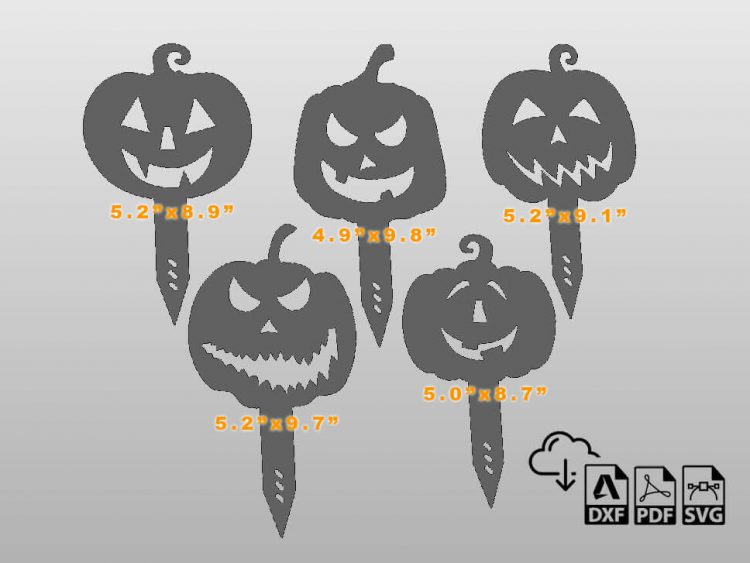 Halloween Pumpkin Yard Stakes DXF File